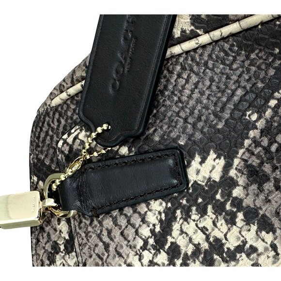 Coach NY Python Embossed Leather Handbag With Crossbody Strap & Gold Hardware - Picture 5 of 7